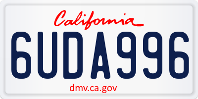 CA license plate 6UDA996