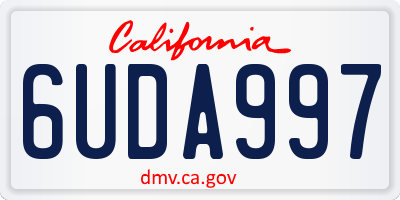 CA license plate 6UDA997