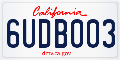 CA license plate 6UDB003