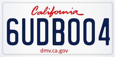 CA license plate 6UDB004