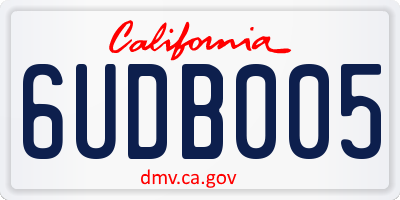CA license plate 6UDB005