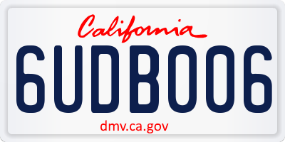 CA license plate 6UDB006