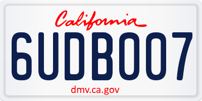 CA license plate 6UDB007