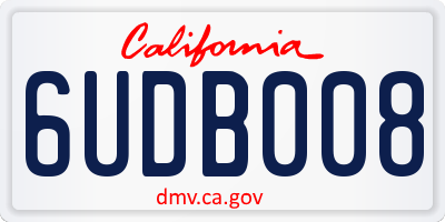 CA license plate 6UDB008