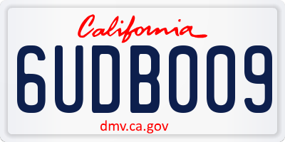 CA license plate 6UDB009