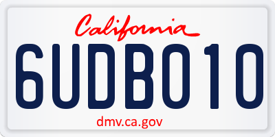 CA license plate 6UDB010