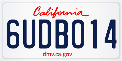 CA license plate 6UDB014
