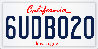 CA license plate 6UDB020