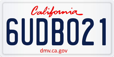 CA license plate 6UDB021