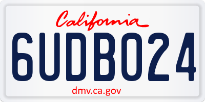 CA license plate 6UDB024