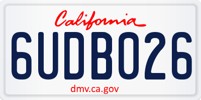 CA license plate 6UDB026