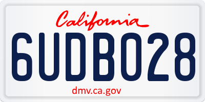 CA license plate 6UDB028