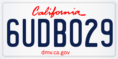 CA license plate 6UDB029