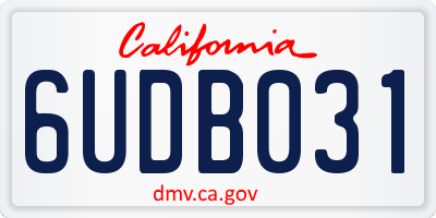 CA license plate 6UDB031