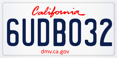 CA license plate 6UDB032