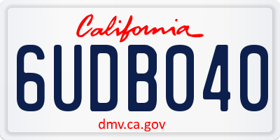 CA license plate 6UDB040