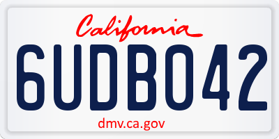 CA license plate 6UDB042