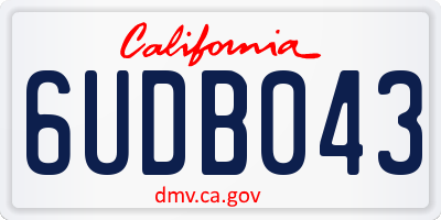 CA license plate 6UDB043