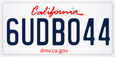 CA license plate 6UDB044