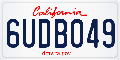 CA license plate 6UDB049
