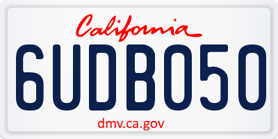 CA license plate 6UDB050