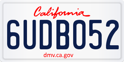 CA license plate 6UDB052