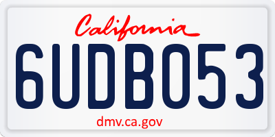 CA license plate 6UDB053