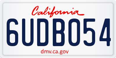 CA license plate 6UDB054