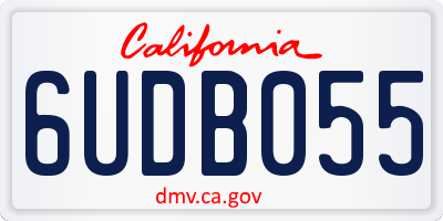 CA license plate 6UDB055