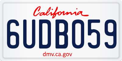 CA license plate 6UDB059