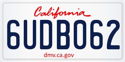 CA license plate 6UDB062