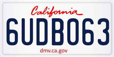 CA license plate 6UDB063