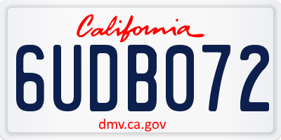 CA license plate 6UDB072