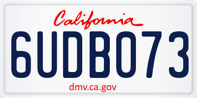 CA license plate 6UDB073