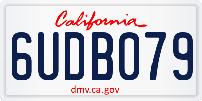 CA license plate 6UDB079