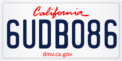 CA license plate 6UDB086