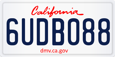 CA license plate 6UDB088