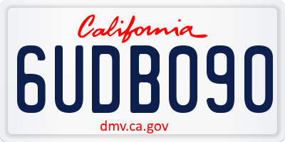 CA license plate 6UDB090