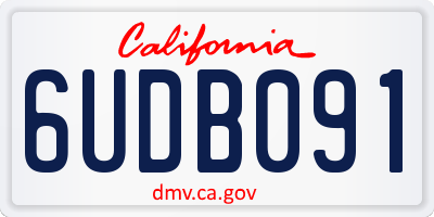 CA license plate 6UDB091
