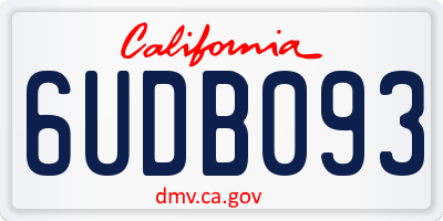 CA license plate 6UDB093