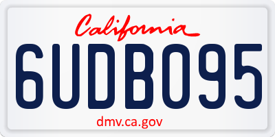 CA license plate 6UDB095