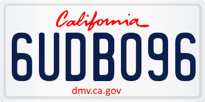 CA license plate 6UDB096