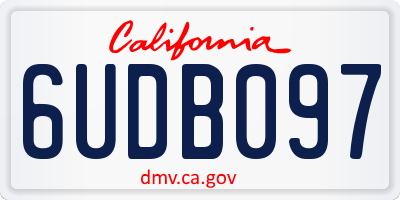 CA license plate 6UDB097