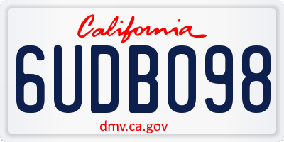 CA license plate 6UDB098