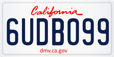 CA license plate 6UDB099