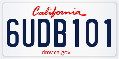 CA license plate 6UDB101