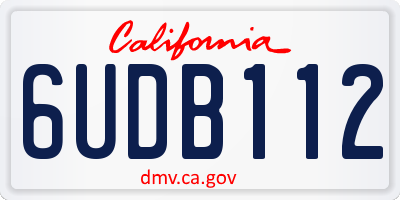 CA license plate 6UDB112