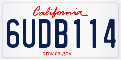 CA license plate 6UDB114