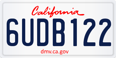 CA license plate 6UDB122
