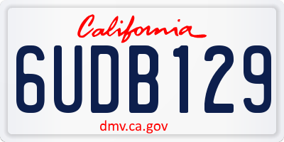 CA license plate 6UDB129